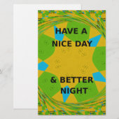 Papeterie Design circulaire "Bonne journée et meilleure nuit (Devant / Derrière)