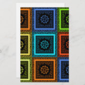 Papeterie Design d'art Motif multicolore de charme À damiers (Devant / Derrière)