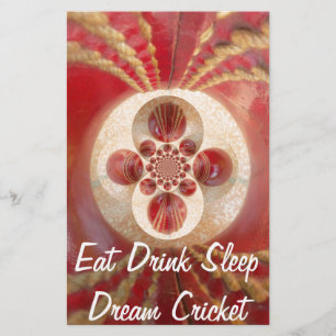 Papeterie Design de boules de cricket rouge