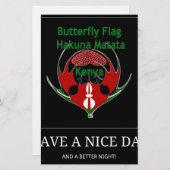 Papeterie Design du Bouclier kenyan : Drapeau de papillon. (Devant / Derrière)