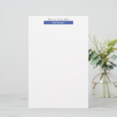 Papeterie Design minimaliste bleu blanc élégant (Debout devant)