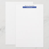 Papeterie Design minimaliste bleu blanc élégant (Devant / Derrière)