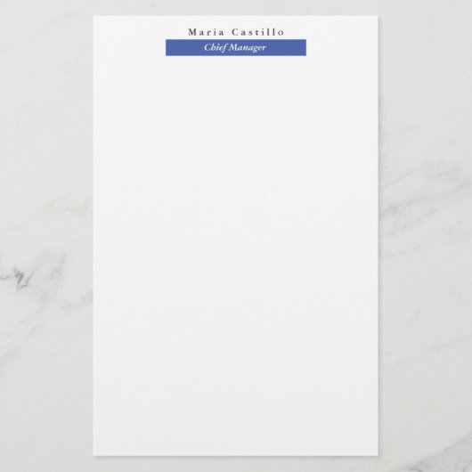 Papeterie Design minimaliste bleu blanc élégant (Devant)