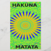 Papeterie Design Motif africain en vert et en or (Devant)