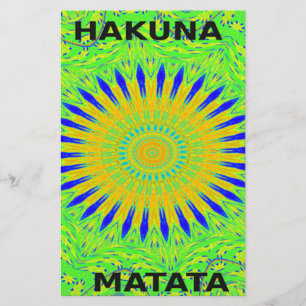 Papeterie Design Motif africain en vert et en or