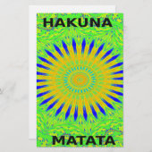 Papeterie Design Motif africain en vert et en or (Devant / Derrière)