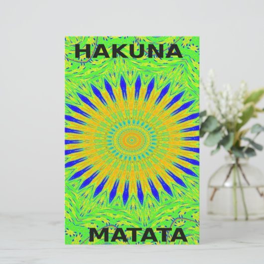 Papeterie Design Motif africain en vert et en or (Debout devant)