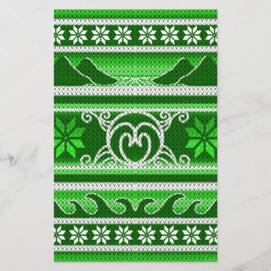 Papeterie Design nordique hiver vert (Devant)