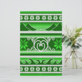 Papeterie Design nordique hiver vert (Debout devant)