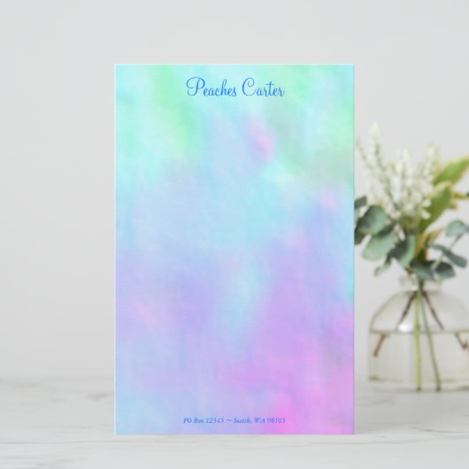 Papeterie Design numérique bleu et rose (Debout devant)