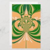 Papeterie Design vert jaune. (Devant / Derrière)