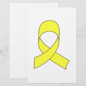 Papeterie Dessin à ruban jaune (Devant / Derrière)