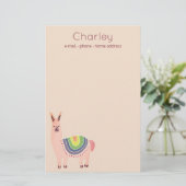 Papeterie Dessin d'alpaga rose mignon avec couverture multic (Debout devant)