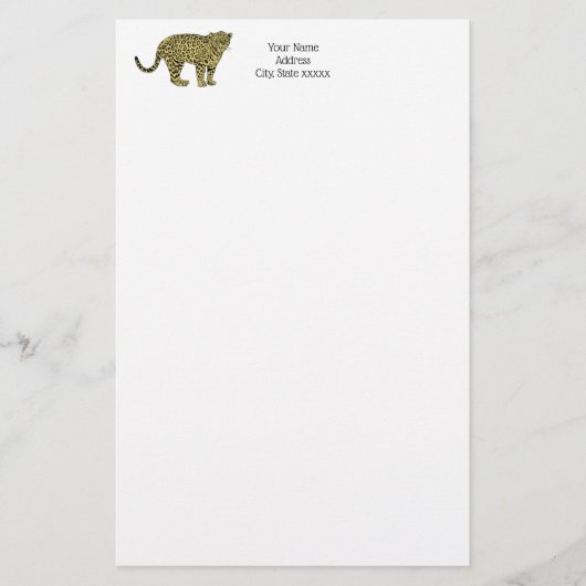 Papeterie Dessin de chat tacheté vintage léopard guépard (Devant)