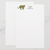 Papeterie Dessin de chat tacheté vintage léopard guépard (Devant / Derrière)