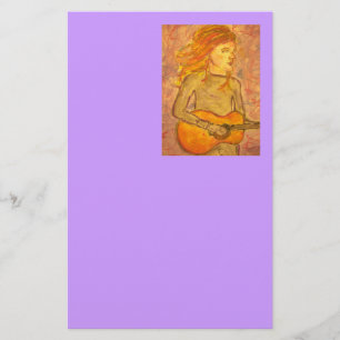 Papeterie dessin de guitare acoustique
