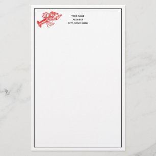 Papeterie Dessin de homard rouge vintage no 1