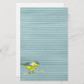 Papeterie Dessin d'oiseau Gris Liné (Devant / Derrière)