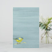 Papeterie Dessin d'oiseau Gris Liné (Debout devant)