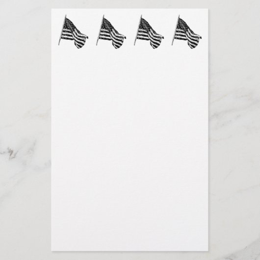 Papeterie Dessin du drapeau américain blanc (Devant)