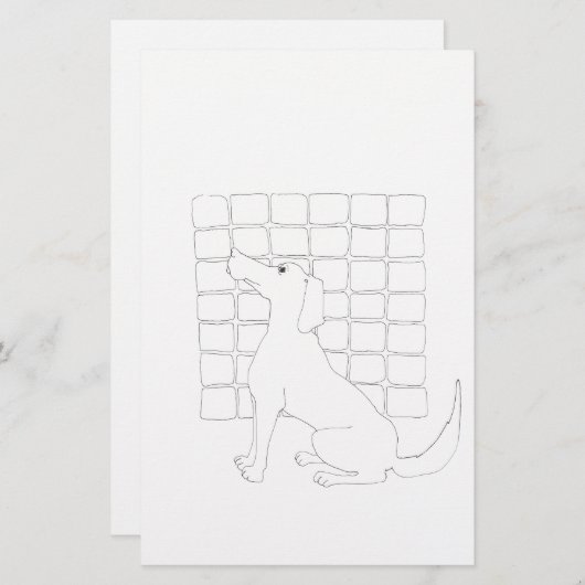 Papeterie Dessin original Chien chinois Année 2018 Sta (Devant / Derrière)