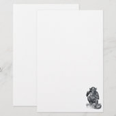 Papeterie Dessin vintage de chimpanzé de bébé (Devant / Derrière)