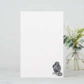 Papeterie Dessin vintage de chimpanzé de bébé (Debout devant)