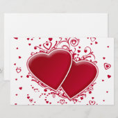 Papeterie Deux Coeurs rouges pour la Saint-Valentin (Devant / Derrière)