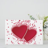 Papeterie Deux Coeurs rouges pour la Saint-Valentin (Debout devant)