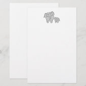 Papeterie Deux éléphants mignons. Bande dessinée (Devant / Derrière)