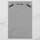 Papeterie Deux illustrations d'abeilles gothiques avec des a (Devant)