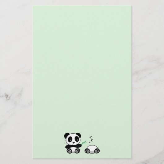 Papeterie Deux mignons petits pandas sur vert (Devant)