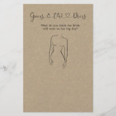 Papeterie Devinez Le Jeu Fête des mariées Robe (Devant)