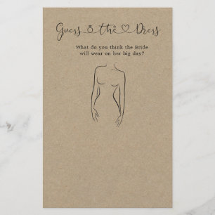 Papeterie Devinez Le Jeu Fête des mariées Robe