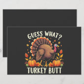 Papeterie Devinez Quoi ? Turquie Mais Thanksgiving Drôle (Devant / Derrière)