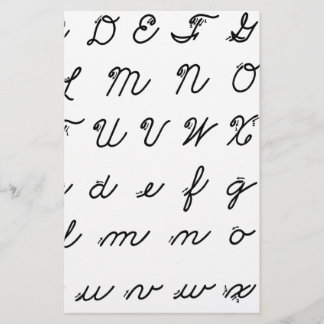 Papeterie diagramme cursif d'écriture