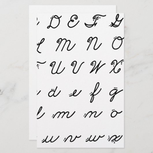 Papeterie diagramme cursif d'écriture (Devant / Derrière)