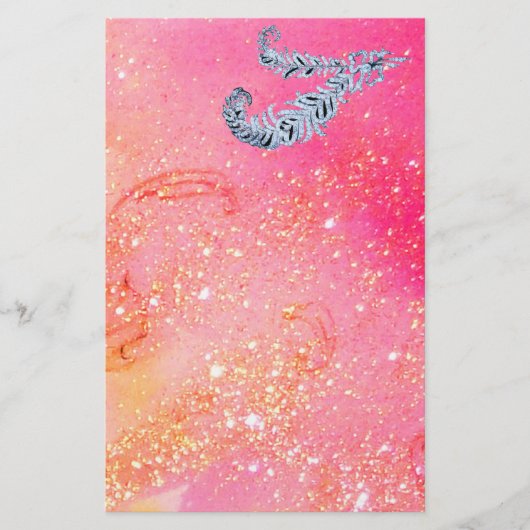 PAPETERIE DIAMOND FEATHERS EN MAGIQUE GOLD SPARKLES (Devant)