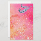 PAPETERIE DIAMOND FEATHERS EN MAGIQUE GOLD SPARKLES (Devant / Derrière)