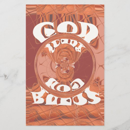 Papeterie Dieu Vous Bénit Un Design De Texte Inspirant. (Devant)