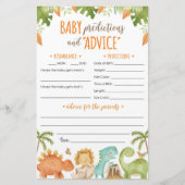 Papeterie Dinosaur Baby Predictions and Advice Card (Devant)