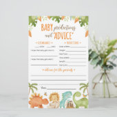 Papeterie Dinosaur Baby Predictions and Advice Card (Debout devant)