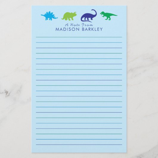 Papeterie Dinosaur bleu Cute Dino (Devant)