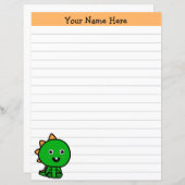 Papeterie Dinosaure Personnalisée (Devant / Derrière)