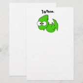 Papeterie Dinosaure vert Pterodactyle ou Dragon Whoa Carton (Devant / Derrière)
