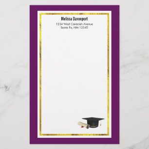 Papeterie Diplôme et diplôme en violet
