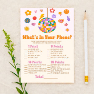 Papeterie Disco Retro 70's dans votre jeu de Baby shower de 