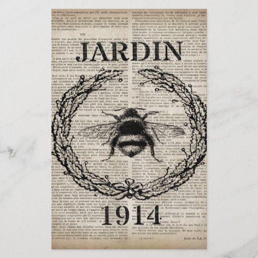 Papeterie ditionary print frentry vintage bee (Devant)