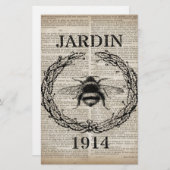 Papeterie ditionary print frentry vintage bee (Devant / Derrière)