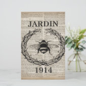 Papeterie ditionary print frentry vintage bee (Debout devant)